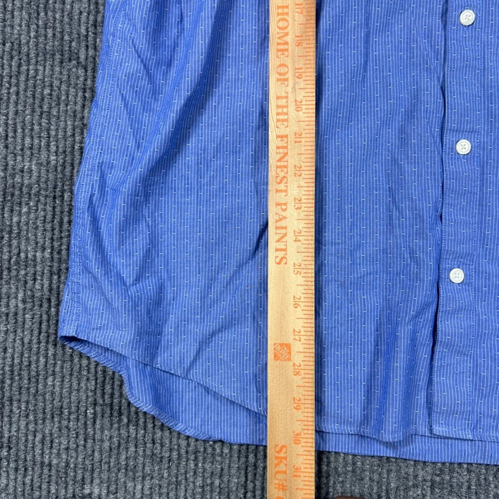 Banana Republic Shirt Men's XL Soft Wash Blue Micro Dobby Stripe Long Sleeve